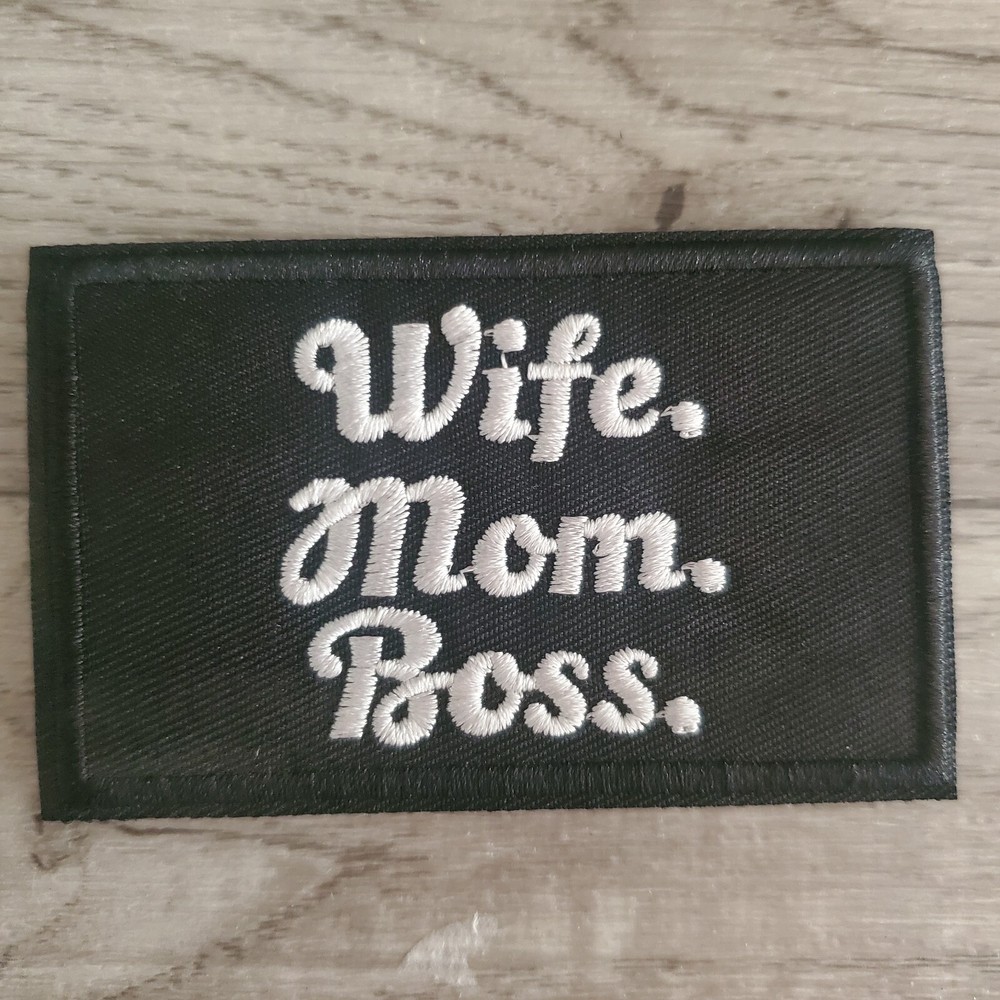 WIFE MOM BOSS Sarcastic Tactical Morale Patch Hook and Loop