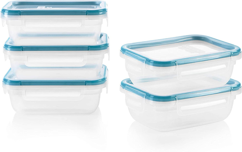 Snapware Total Solution 5-Pack (3-Cup) Plastic Food Storage Containers Set, Leak