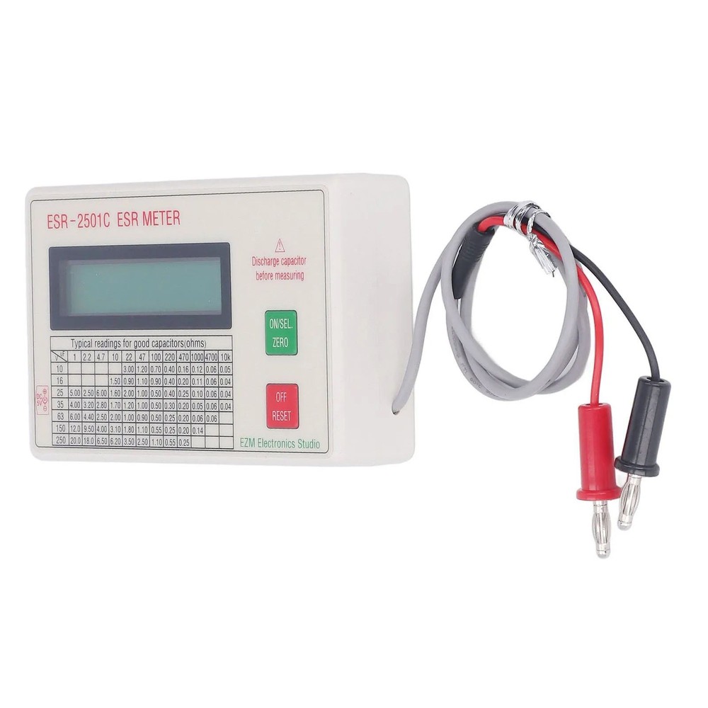 Handheld ESR DCR Capacitor Tester High Accuracy Smart Shutdown Capacitance Meter