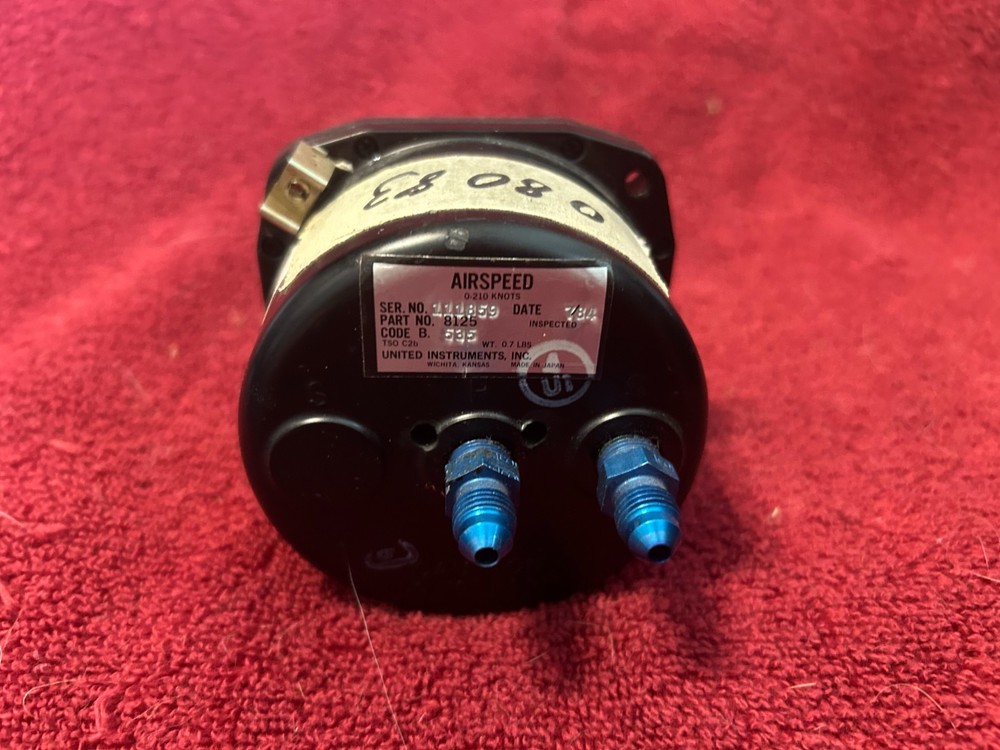 UNITED INSTRUMENTS TRUE AIRSPEED INDICATOR P/N 8125 CODE B.535