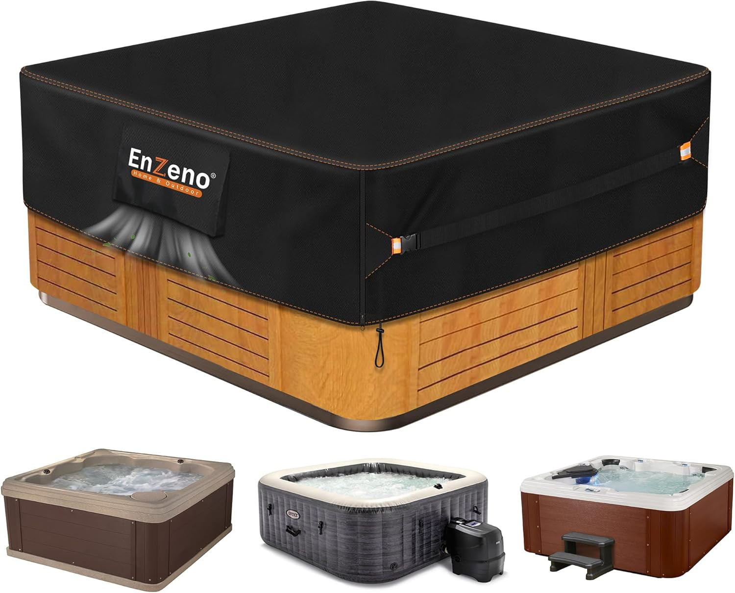 Outdoor SPA Hot Tub Cover Waterproof Square 86 X 86 Inch Fit 84 X 84 or 83 X 83