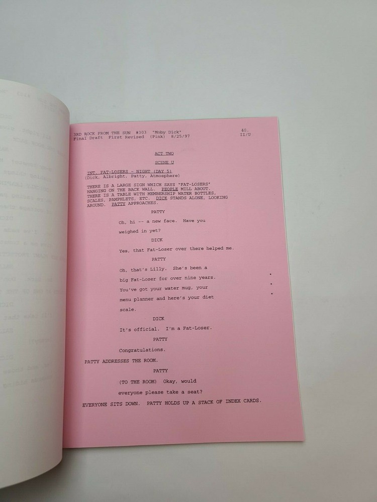 3RD ROCK FROM THE SUN / Michael Glouberman 1997 TV Script, "Moby Dick"