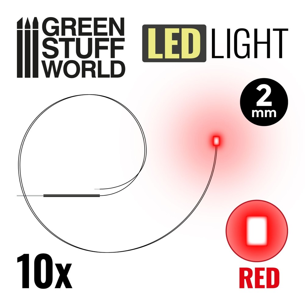 RED micro LED Lights - 2mm - Scenery Miniature lighting train infinity tiny