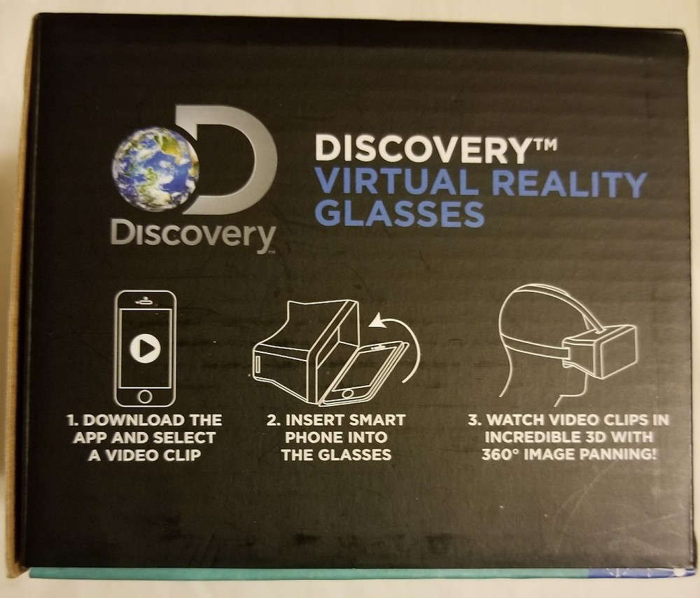 DISCOVERY CHANNEL VIRTUAL REALITY GLASSES 3D WITH 360* IMAGE PANNING