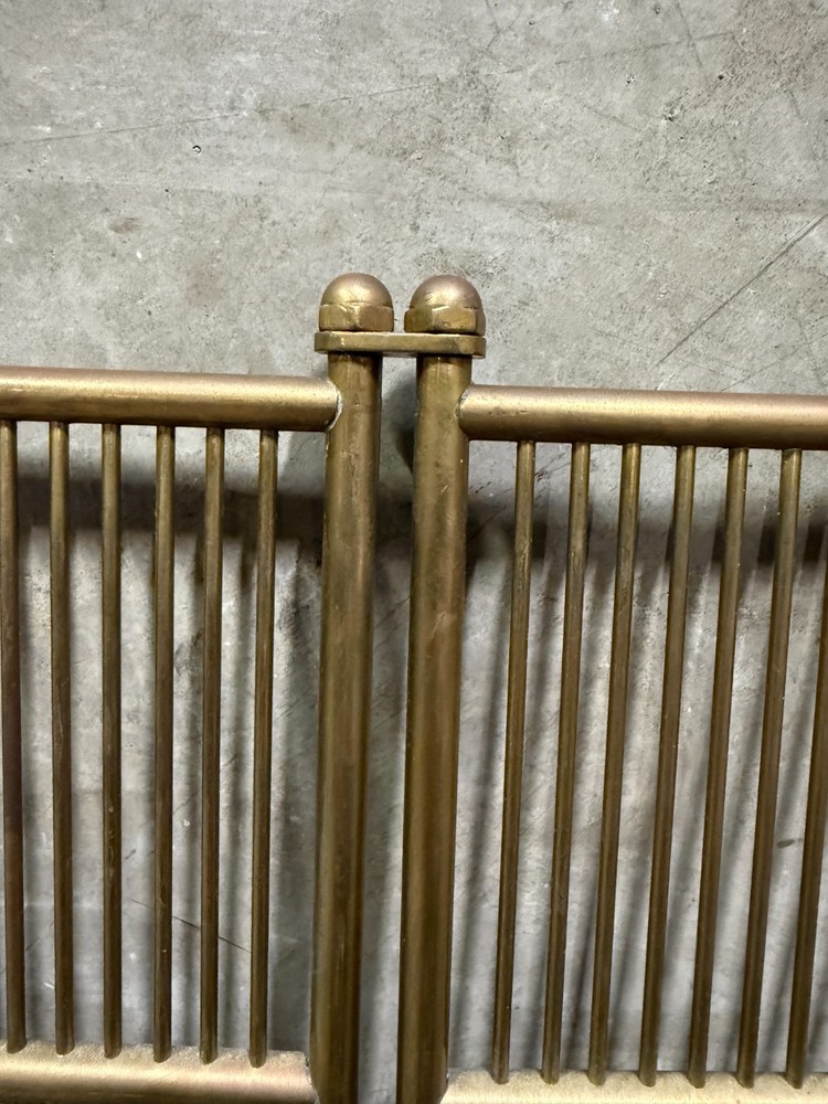 Large Mid Century Mastercraft Brass Fireplace Screen Architectural Folding