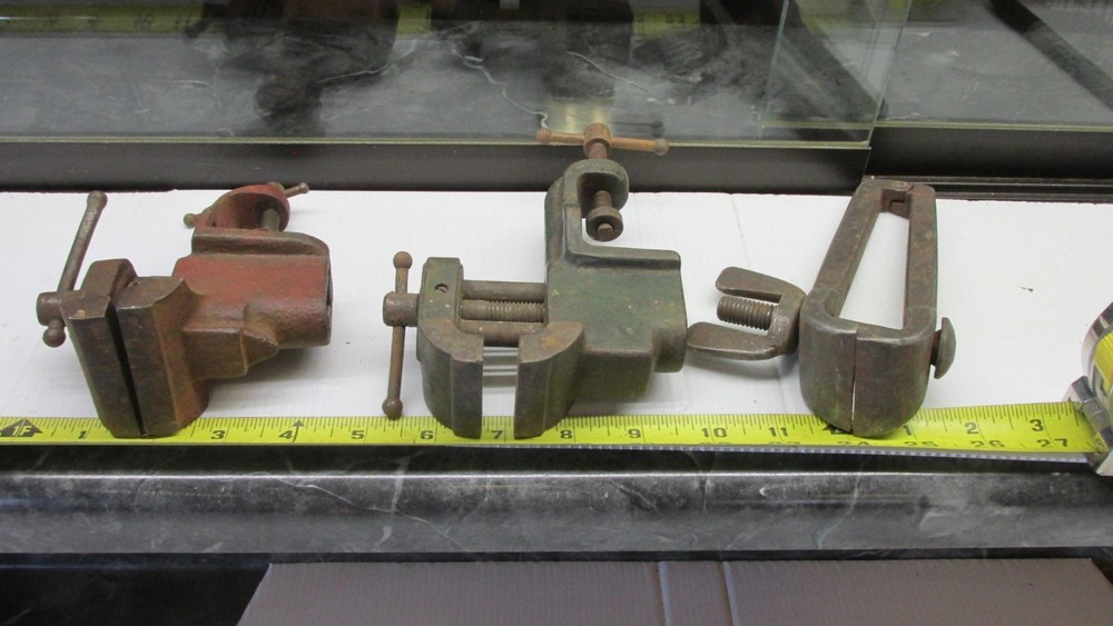 3 Small Old Vice Tool , 2 Bench 1 Hand