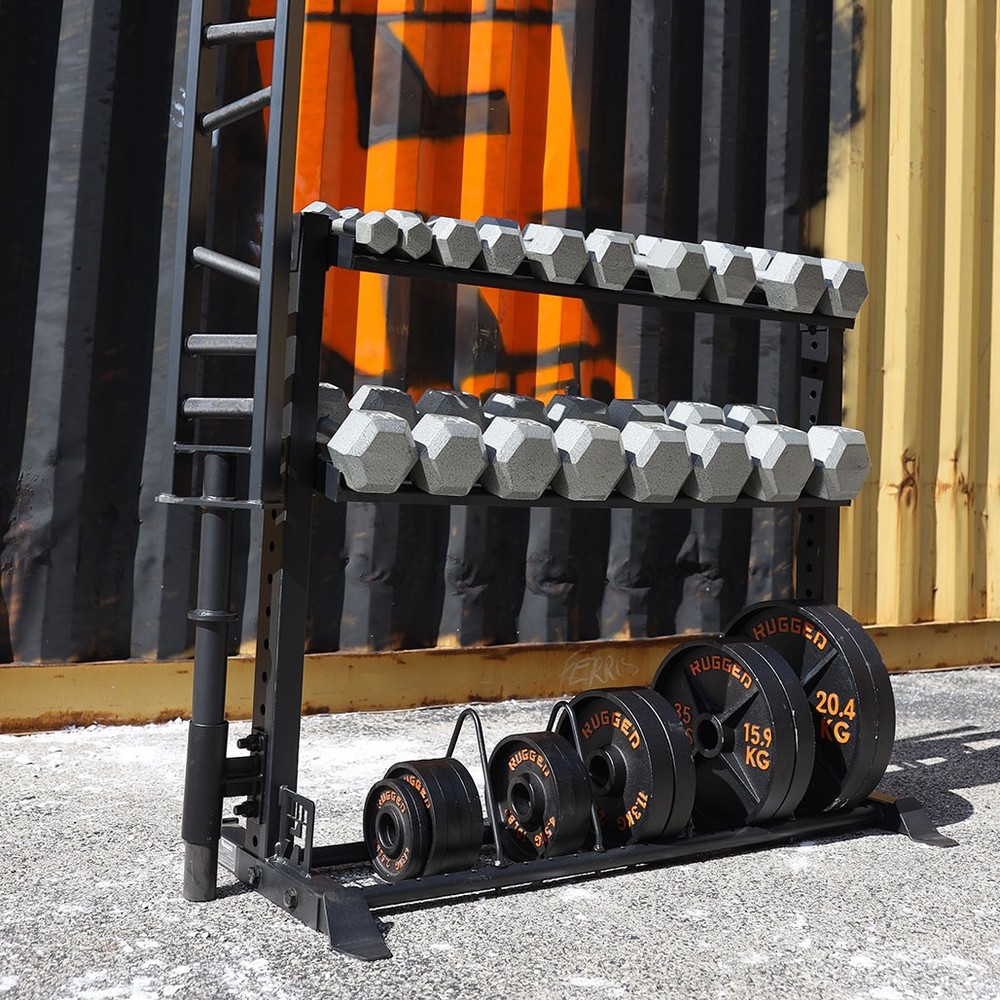 Rugged Combination Weight Plate Dumbbell Rack