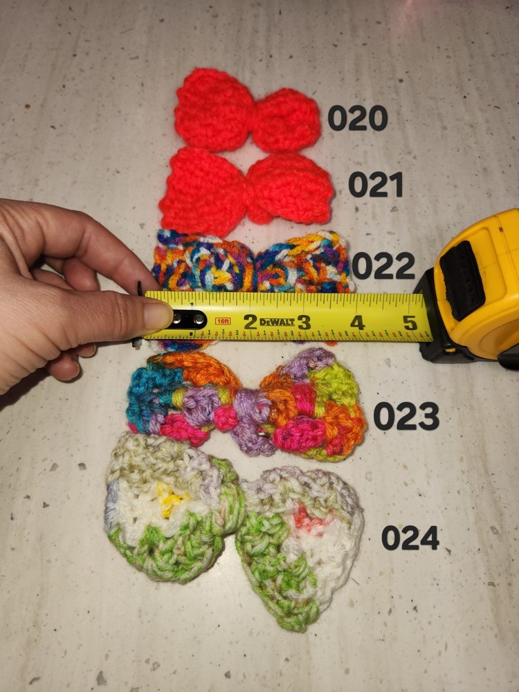 Crochet Medium Pet Bow with Snaps