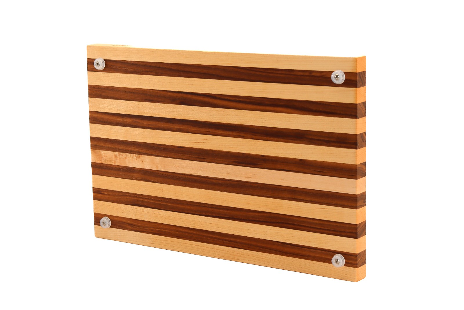 1" Thick Maple & Walnut Wood Cutting Board with Feet (17" x 11")