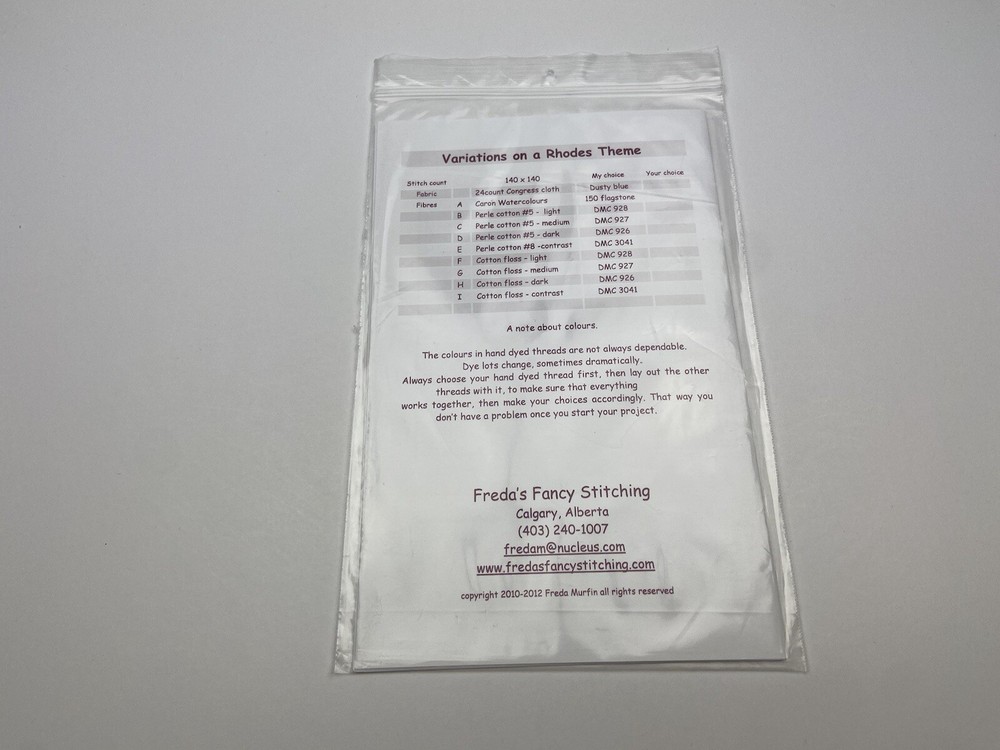 Freda’s Fancy Stitching Variations On A Rhodes Theme Needlepoint Pattern 7P