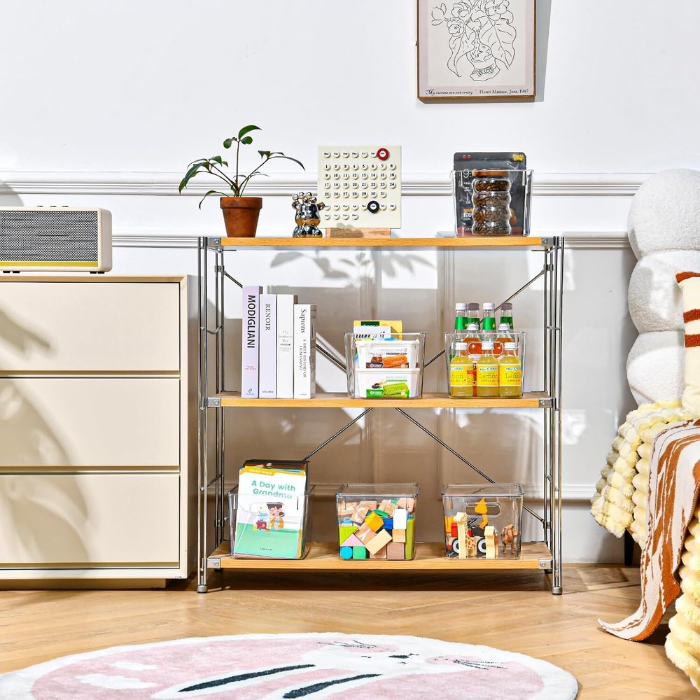 6-Pack Clear Storage Bins with Lids, 7-Quart Stackable, Plastic Bins withHandles