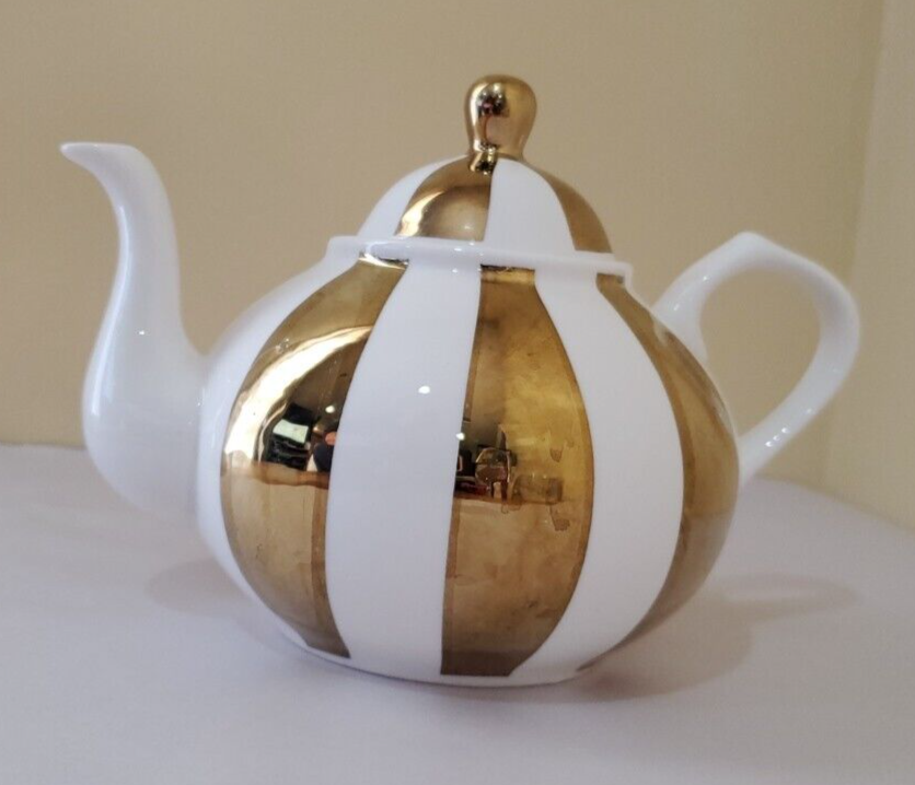 Gold Stripe Teapot by Grace's Teaware