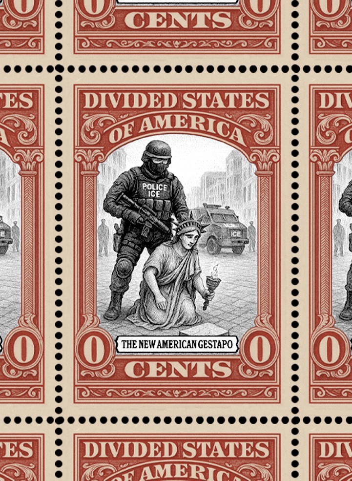 tRump's American Gestapo - Art Stamps (Artistamp, Faux Postage, REPRO)  RESIST!