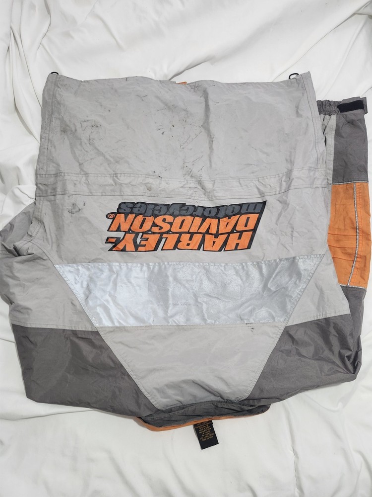 Harley Davidson PVC Reflective Packable Motorcycle Rain Wind Jacket Large L