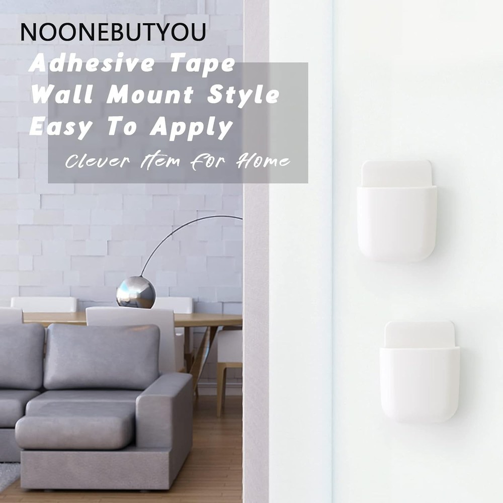 3 Pcs Remote Control Holder Wall Mount Self Adhesive Case White