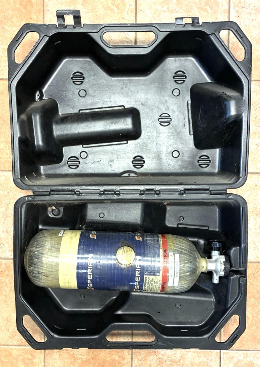 SPERIAN 917162 60 MINUTE SCBA TANK+ORIGINAL MSA CASE,VALVE,LUXFER L87G-1,RESCUE!