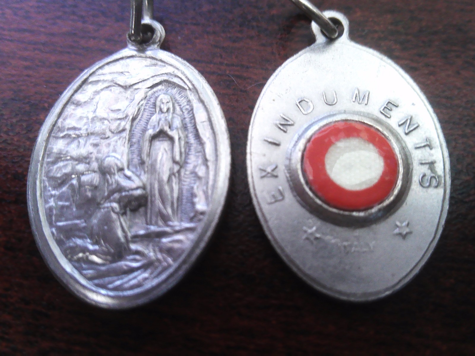 Rare Our Lady of Lourdes Medallion from Rome Ex Indumentis Relic from the Cova