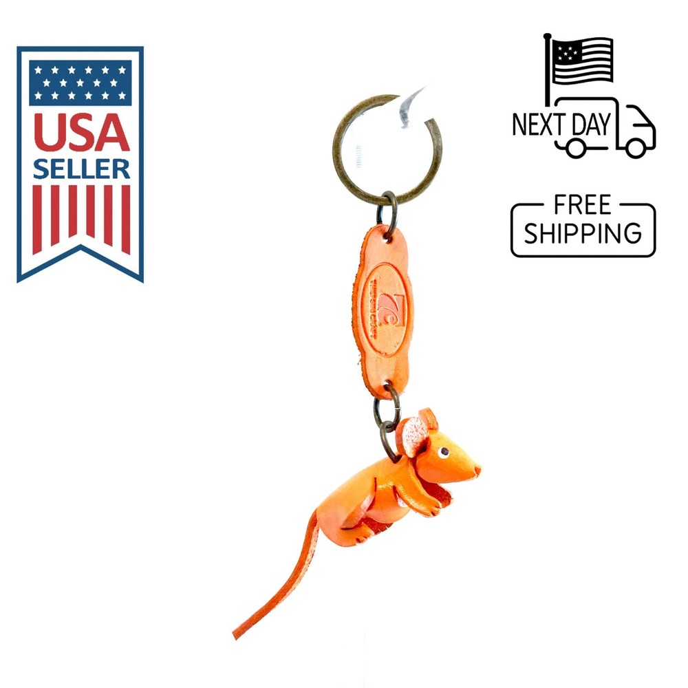Mouse Handmade Leather Keyring