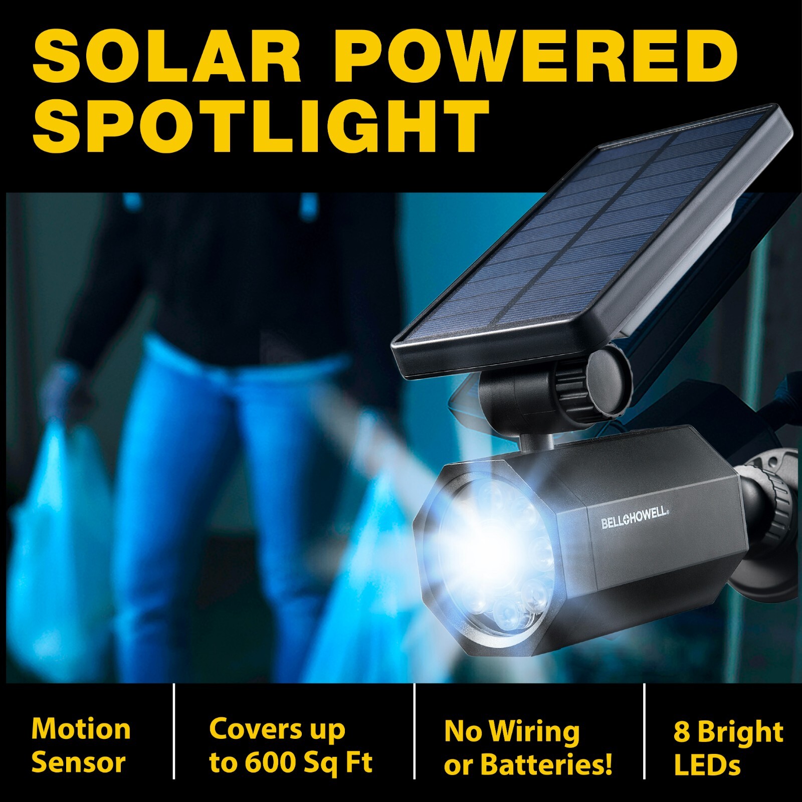 Bell + Howell Bionic Spotlight Original LED Solar Outdoor Motion Sensor Light