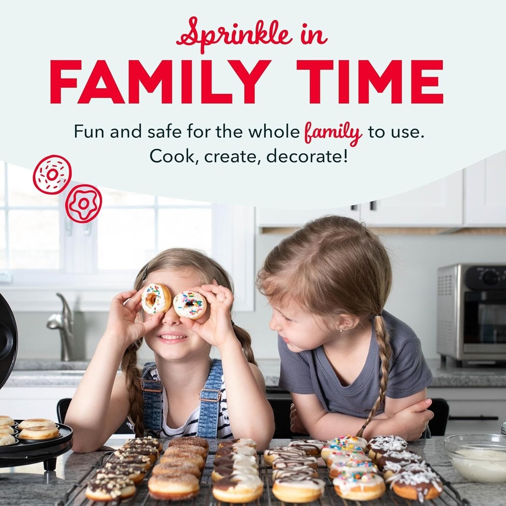 DASH Mini Donut Maker Machine for Kid-Friendly Breakfast, Snack, Non-stick Metal