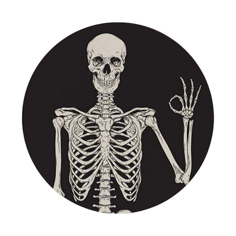 6Pcs Skeleton Skull Pattern Coasters Ceramic Stone Mat Placemats Insulation Pad