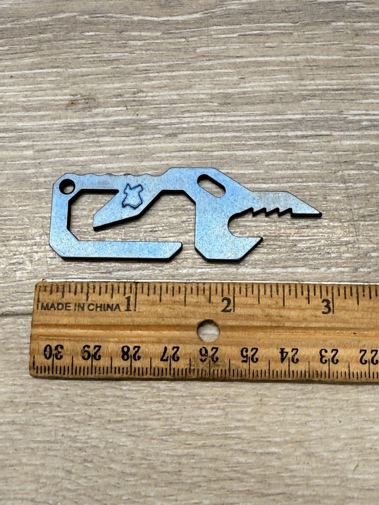 Peter Carey Titanium Bottle Opener Multi-Tool Blue