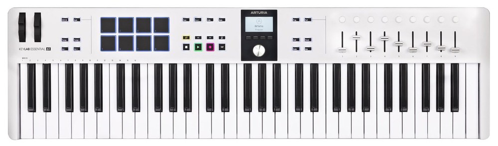 ARTURIA Keylab Essential 61 mk3 White 61-Key USB MIDI Keyboard Controller