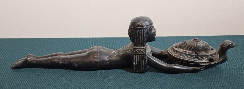 Collectible Vintage Figural Egyptian Revival Women Metal Incense Burner