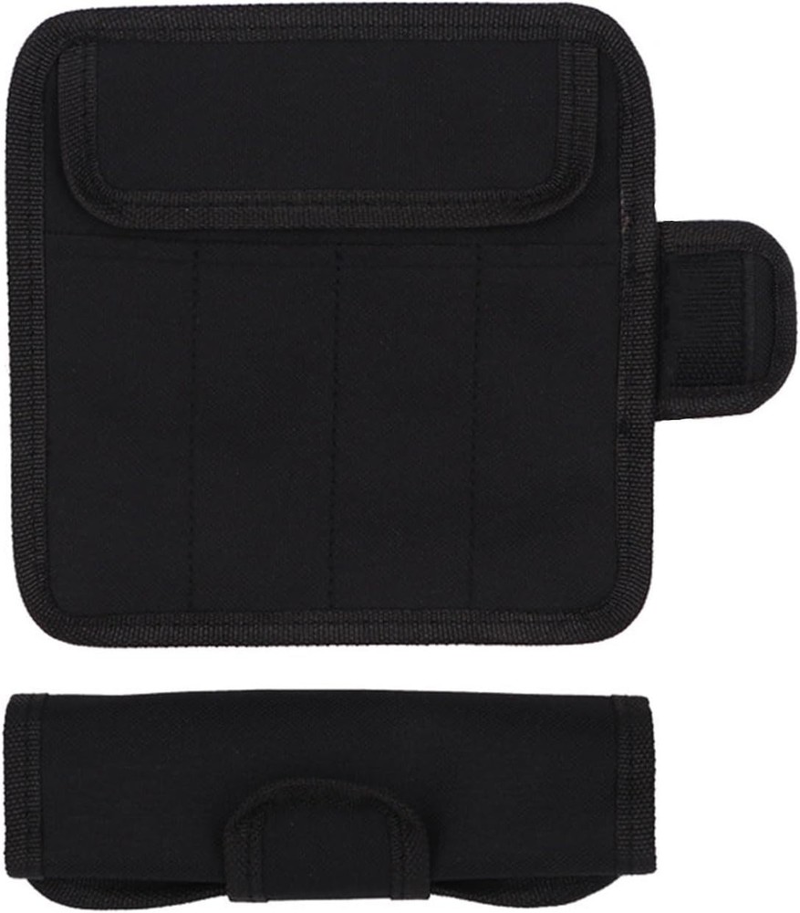 Compact Tool Roll-Up Pouch with Multiple Pockets for Small Accessories - Black