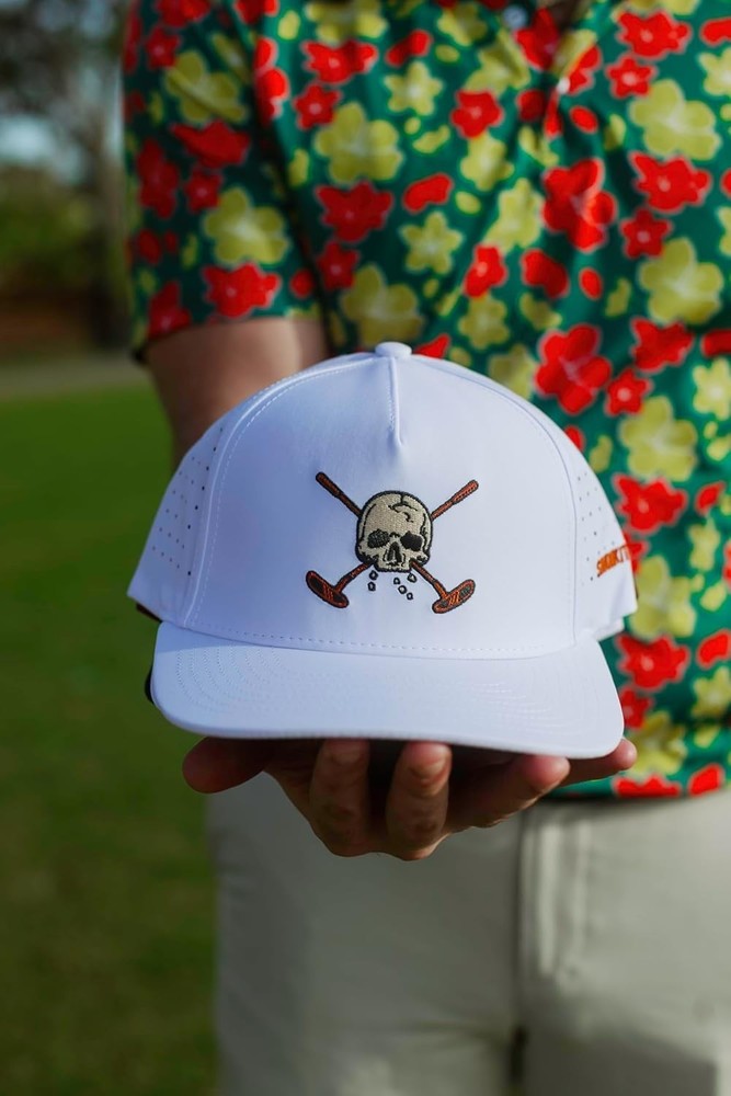 Skull Golf Hat Adjustable Snapback Golf Cap | 95% Polyester, 5% Spandex | One...