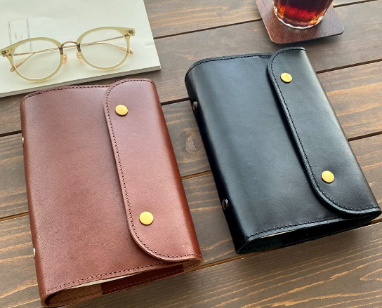B6 loose leaf Writing note Notebook sketchbook Diary Notepad leather brown Q422