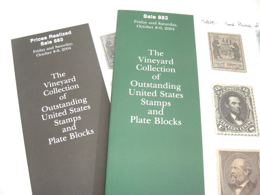 Siegel Auction Catalog w Prices Realized 2004 Vinyard Collection Plate Blocks