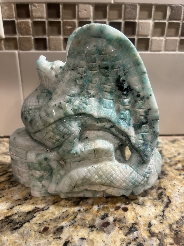 Chrysocolla  Phoenix Stone Dragon Carving