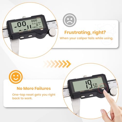 Digital Caliper, Rechargeable Digital Caliper 6 inch with Reset Setting,