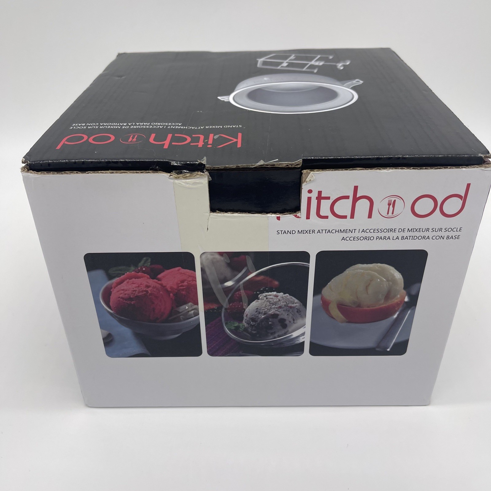 KITCHOOD Ice Cream Maker Attachment for Kitchenaid Stand Mixer Fits 4.5 Qt