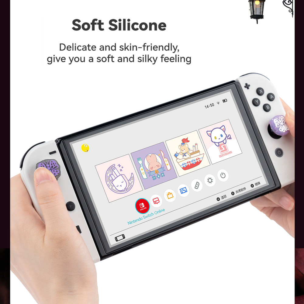 GeekShare Thumb Grips Caps for Nintendo Switch / Switch Lite / OLED Butterfly