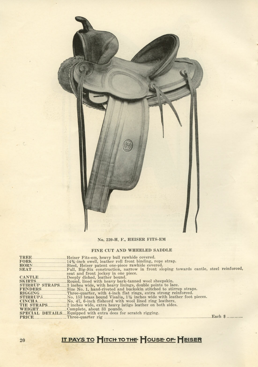 H.H. Heiser Catalog #21 on CD - Saddles, Bits, spurs and much more