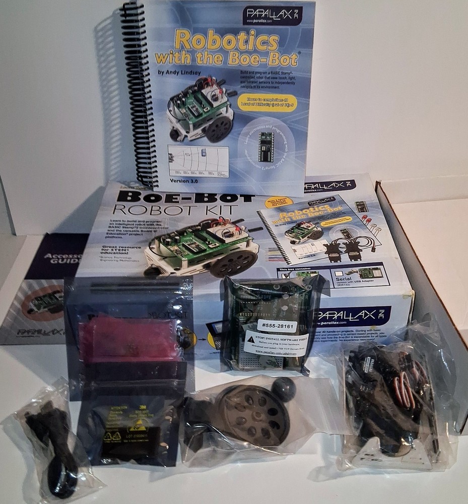 New Parallax Boe-Bot Robot Kit USB #28832 BASIC Stamp 2 STEM Educational Robotic