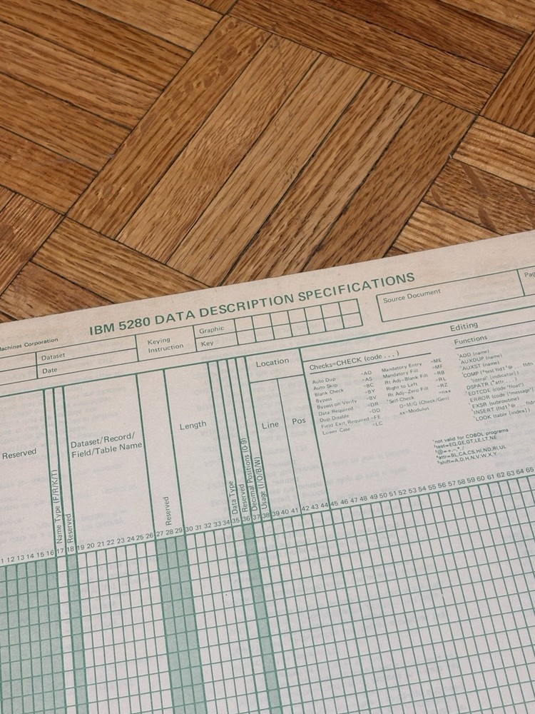 Vintage IBM 5280 Data Description Specification Sheets - UNUSED BOOK