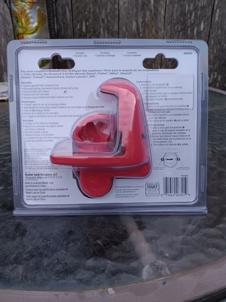 Master Lock Trailer Tonge Safety Lock