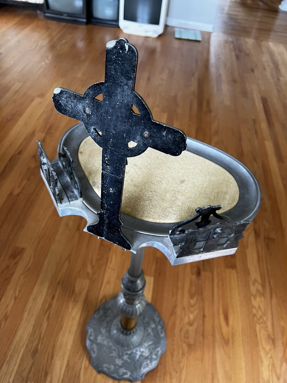 Vtg Stand Podium Cemetery Gothic church Horror Holland Funeral Home Oddity