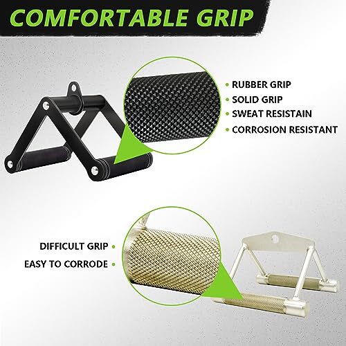 Howffite Double D Row Handle Cable V Bar Attachment for Gym Workout