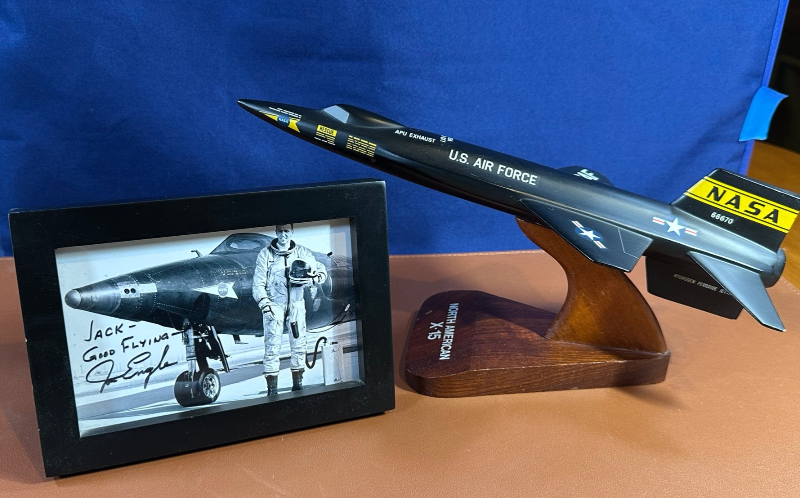 Joe Engle signed X-15 photo PLUS X-15 model