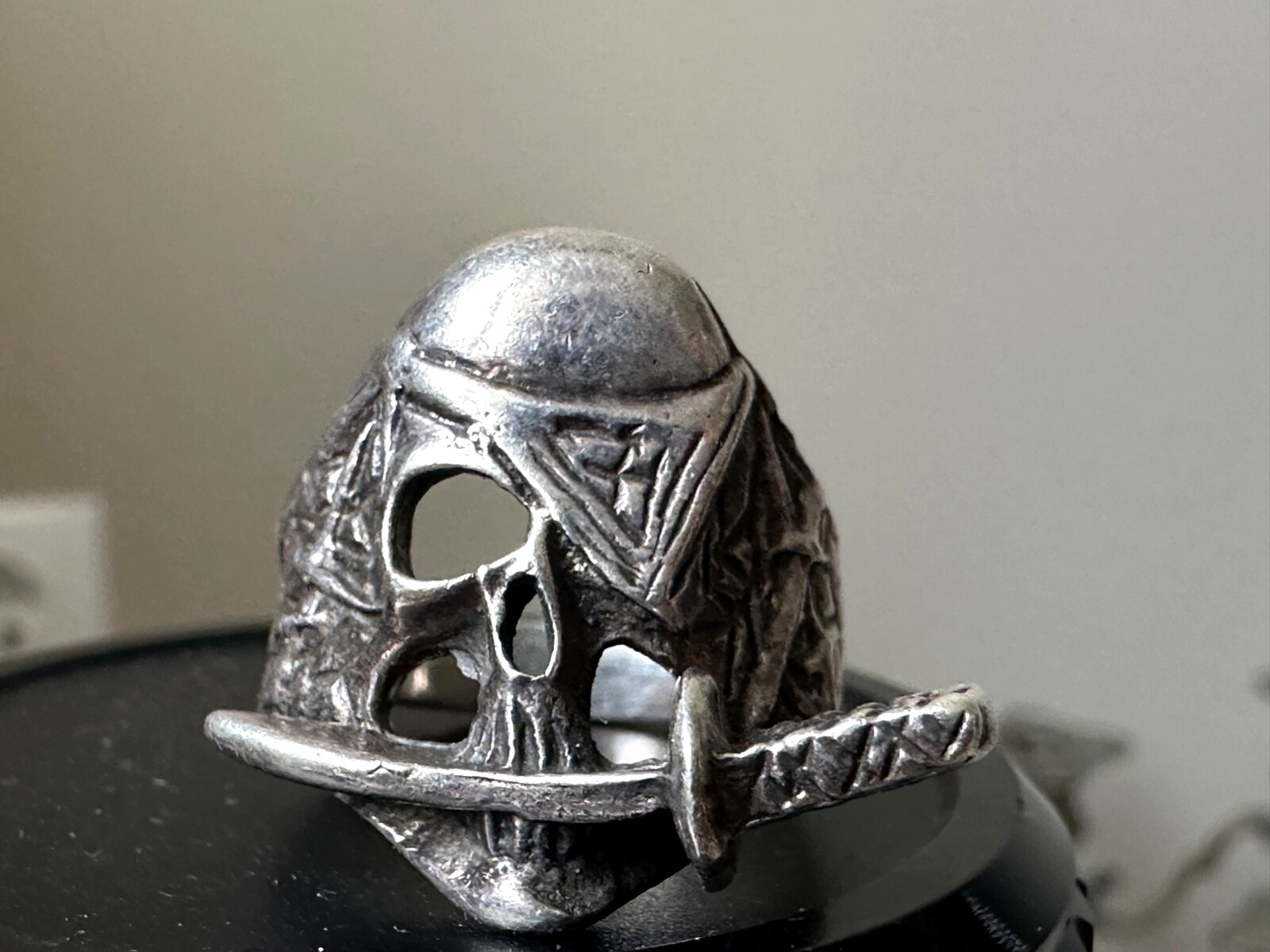 RUSSIA biker RING silver 925 pirate skull military ring soldier TALISMAN war