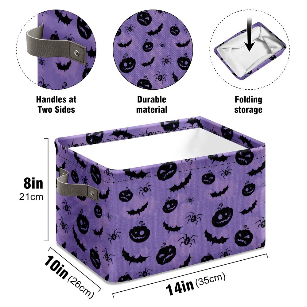 Halloween Bin Ghost Basket Large Foldable Storage Bin Cube Collapsible Organizer