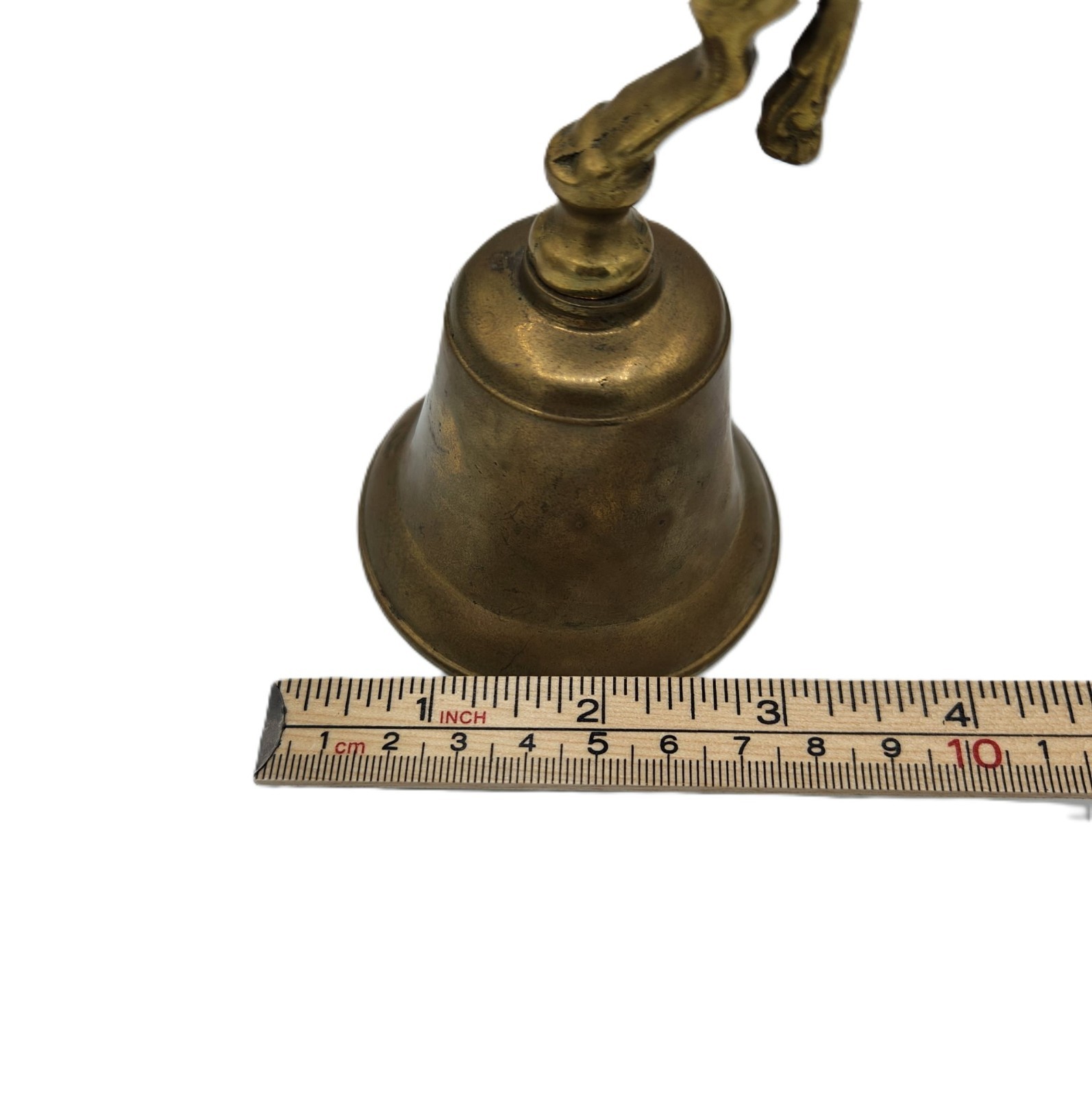 Vintage Solid Brass Unicorn Bell Fantasy Fairytale Call Bell Patina Mystical