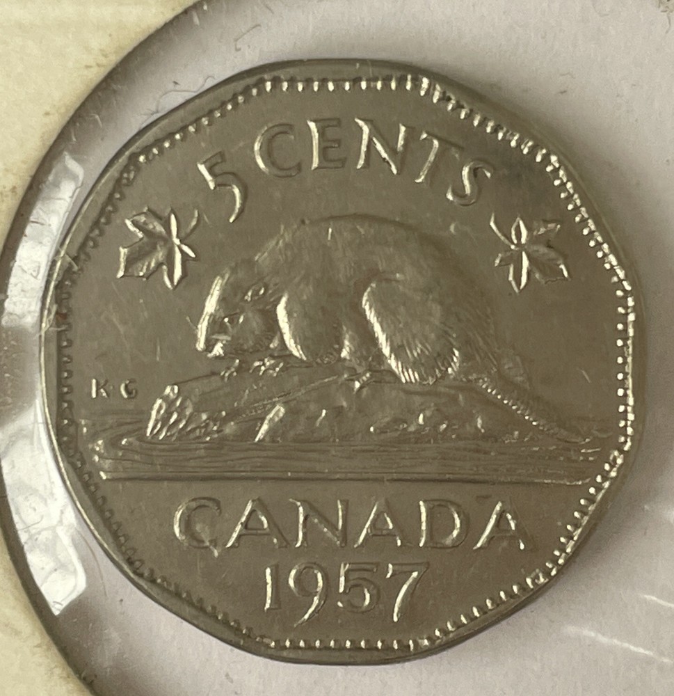 1957 CANADA 5 CENTS Coin T265