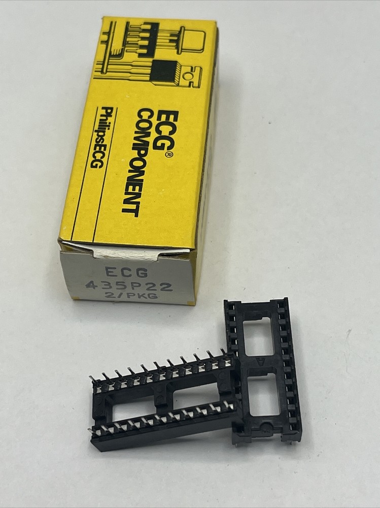 22 Pin IC Socket - ECG435P22 2ea Per Box - NOS