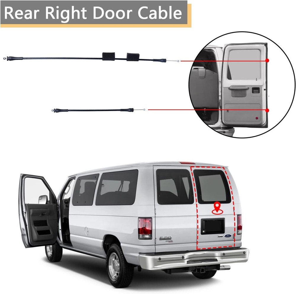 Rear Door Latch Cable Compatible for 1992-2014 E-Van Right Cables