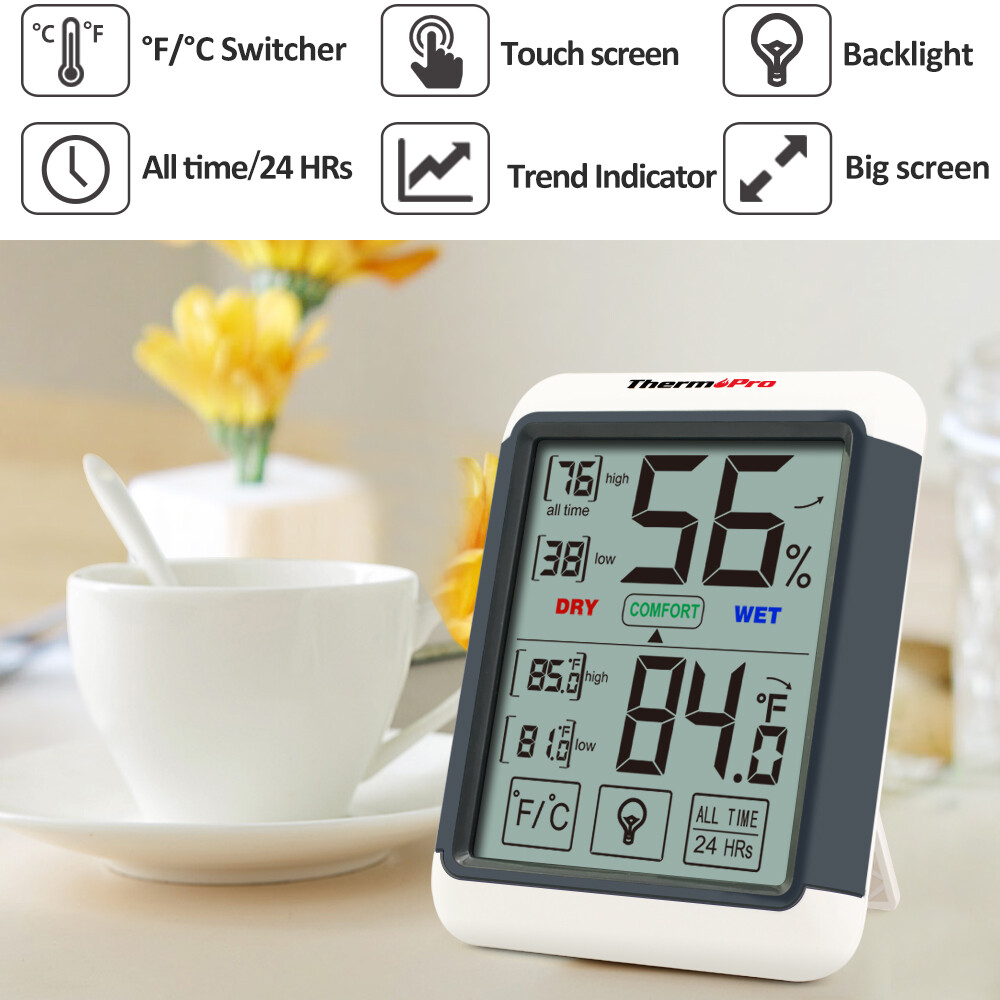 1/3/4/5 ThermoPro Digital LCD Touchscreen Humidity Thermometer Indoor Hygrometer